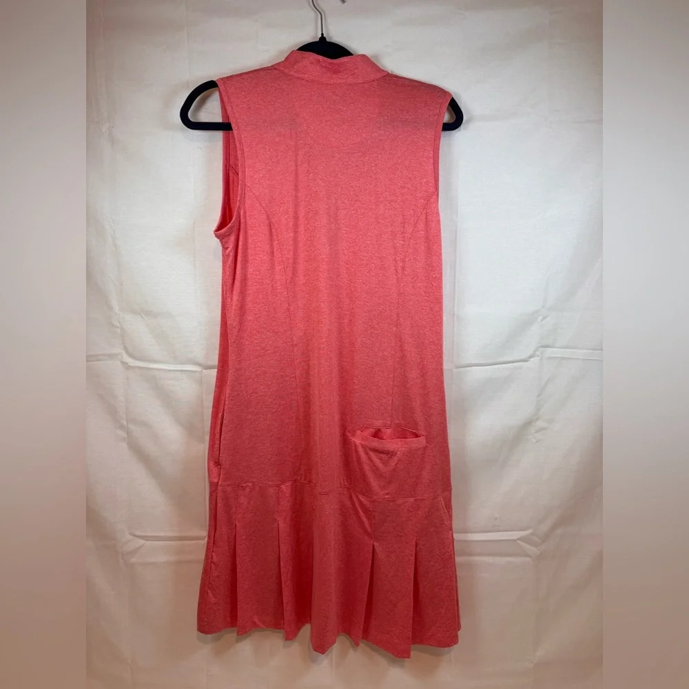 Greg Norman Golf Dress Sleeveless Quarter Zip Mock Neck Pleats Pink Size Medium - Picture 9 of 16